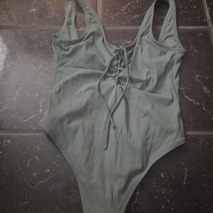 Xhilaration Olive Green  Lace Up Swimwear M One Piece